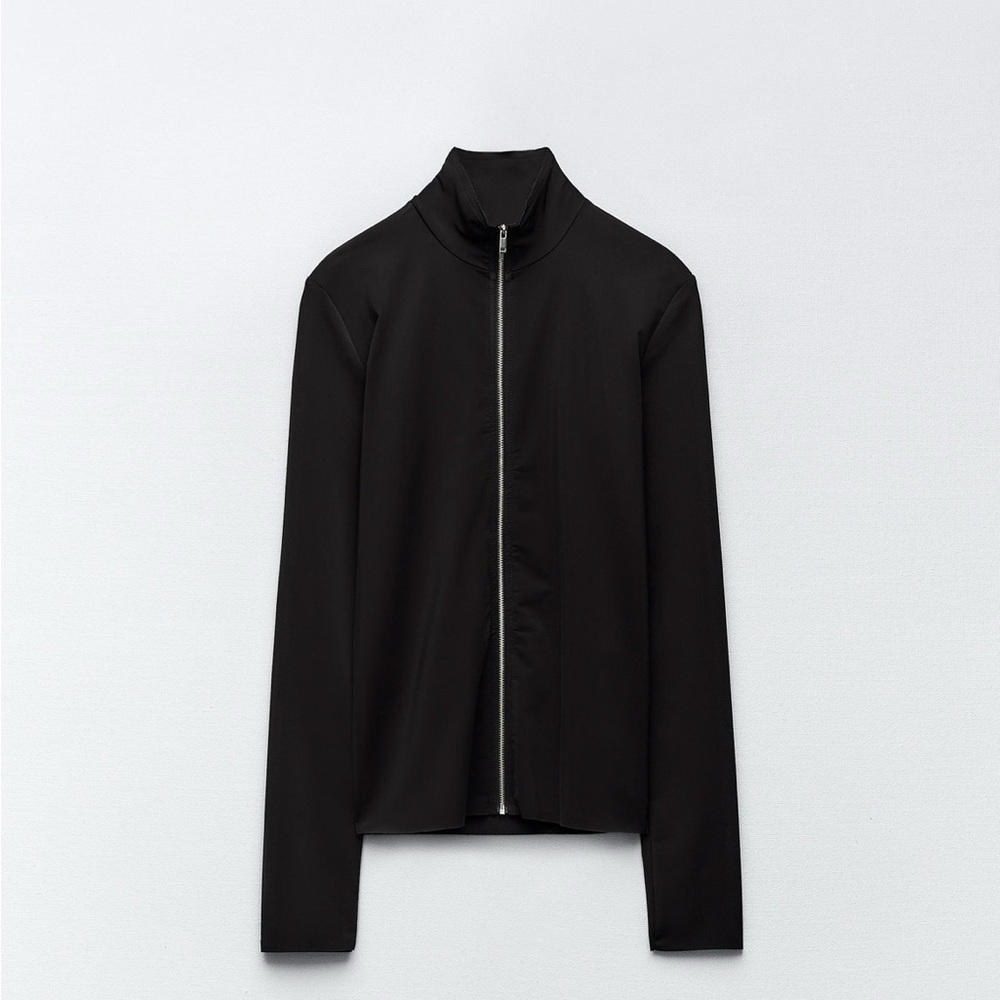NWT Zara jersey zipper top